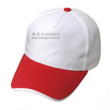 網眼排汗廣告帽(白/紅/白)